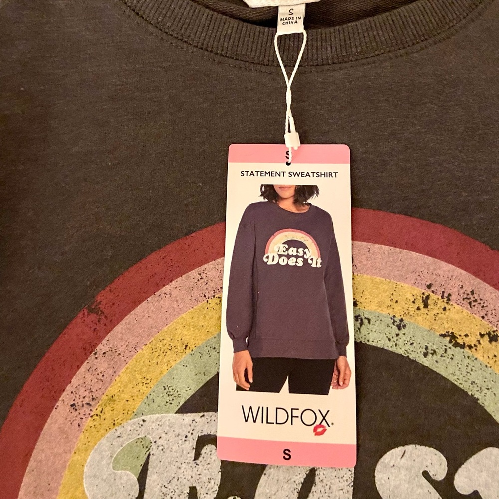 Wildfox Statement Sweatshirt Oversized fit Size S NWT